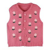 Chaleco de punto con bordado floral estilo cottagecore
